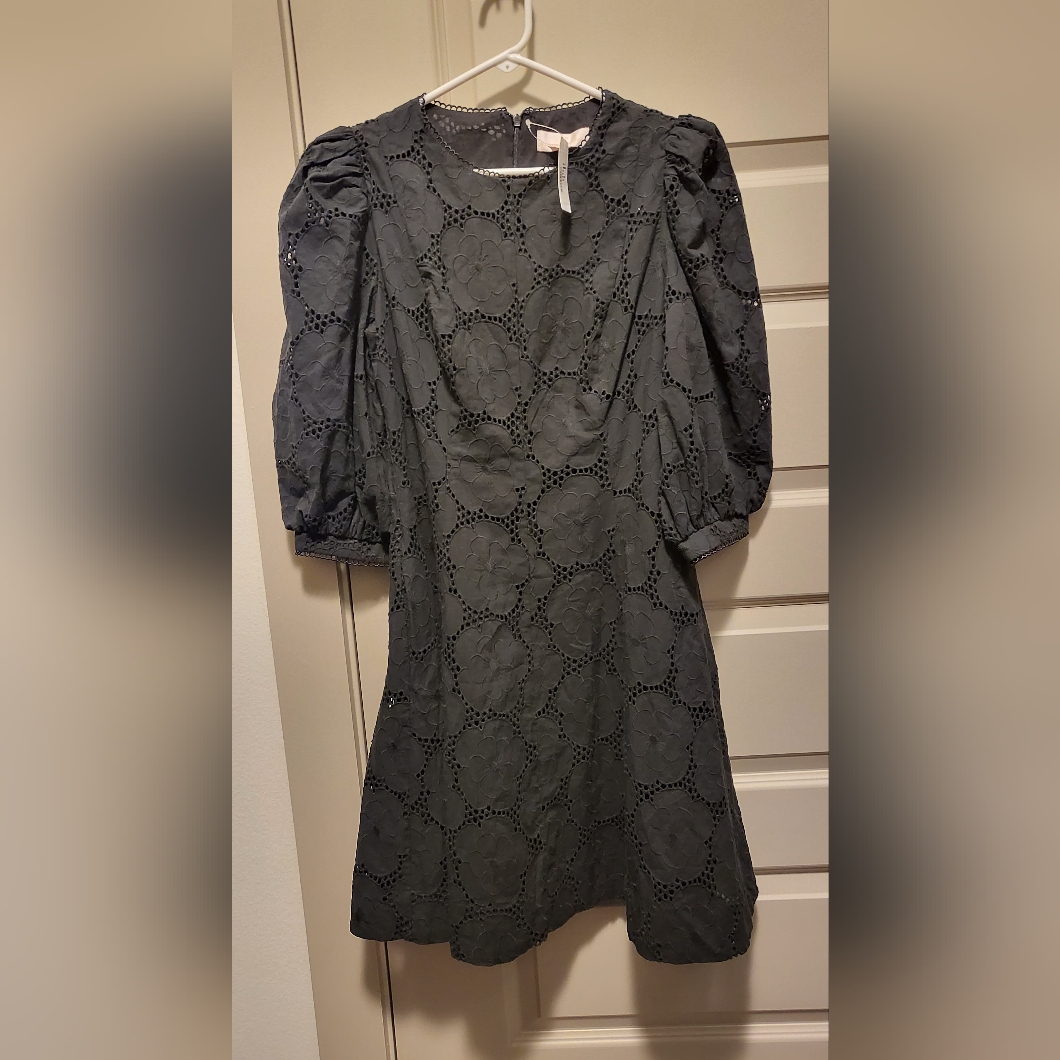 Rachel Parcell Black Eyelet Dress Sz L